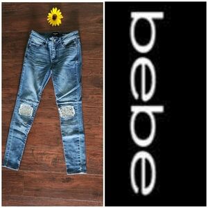 Bebe Jeans KNEE Patch DIAMANT Accents Jeans 🦋♠️